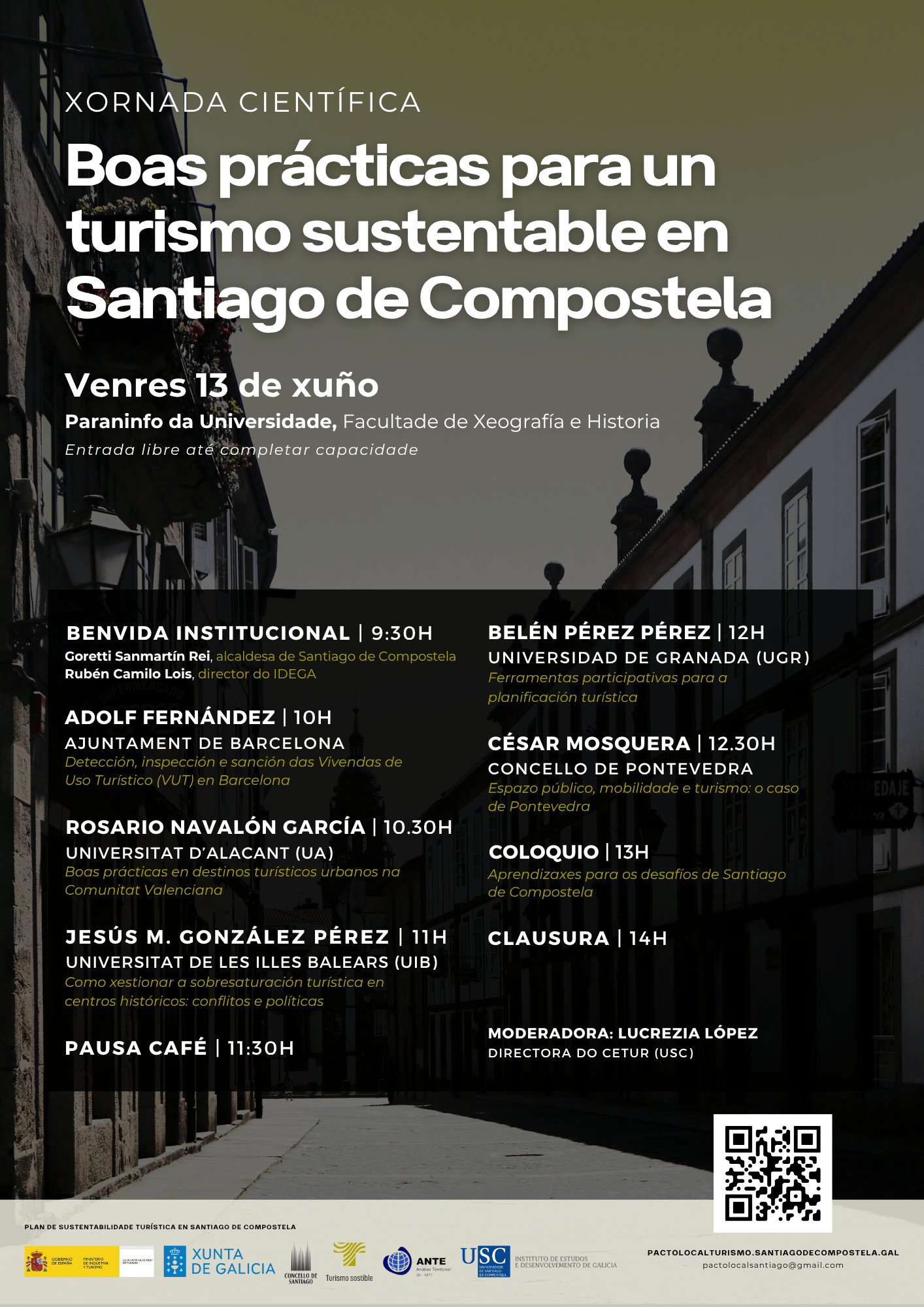 13 XUÑ – Xornada científica: Boas prácticas para un turismo sustentable en Santiago de Compostela